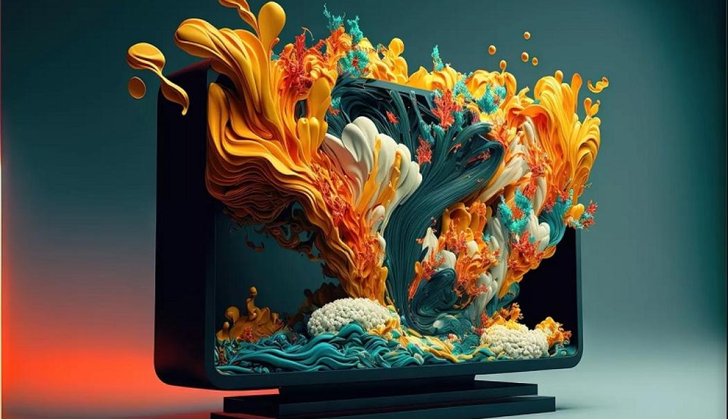 Illustration représentant l’évolution de l’intelligence artificielle générative, avec un chemin visuel partant des premiers ordinateurs et algorithmes simples, vers des réseaux de neurones modernes et des modèles sophistiqués comme ChatGPT et DALL·E. On y voit des représentations d’ordinateurs vintage, des diagrammes de réseaux neuronaux, ainsi que des exemples de contenus générés : textes, images et musique, symbolisant la progression technologique et l’essor de la créativité automatisée.